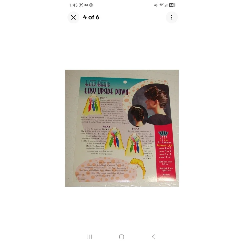 Vintage 1990s Easy Braid‎ Hair Braiding Tool Teal Purple Foam Set of 2 Sleepover